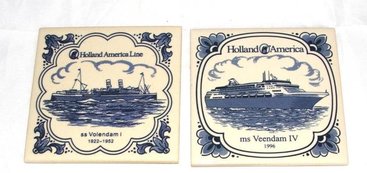 Holland America Line tegels, Verzamelen, Scheepvaart, Zo goed als nieuw, Gebruiksvoorwerp, Motorboot, Ophalen of Verzenden