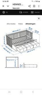 Hemnes bedbank, Ophalen, Tweepersoons, Zo goed als nieuw, 160 cm