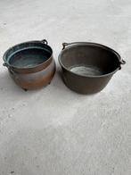 Koperen potten, Tuin en Terras, Ophalen, Rond, Zo goed als nieuw, Metaal