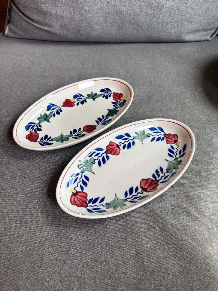 Boerenbont Serveerschalen/Vleesschaaltjes - Set van 2, Huis en Inrichting, Keuken | Servies, Gebruikt, Schaal of Schalen, Boerenbont