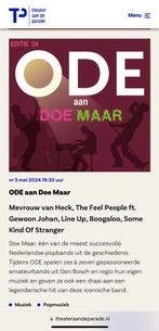 Theater aan de Parade- Ode aan Doe Maar tickets, Mei, Drie personen of meer