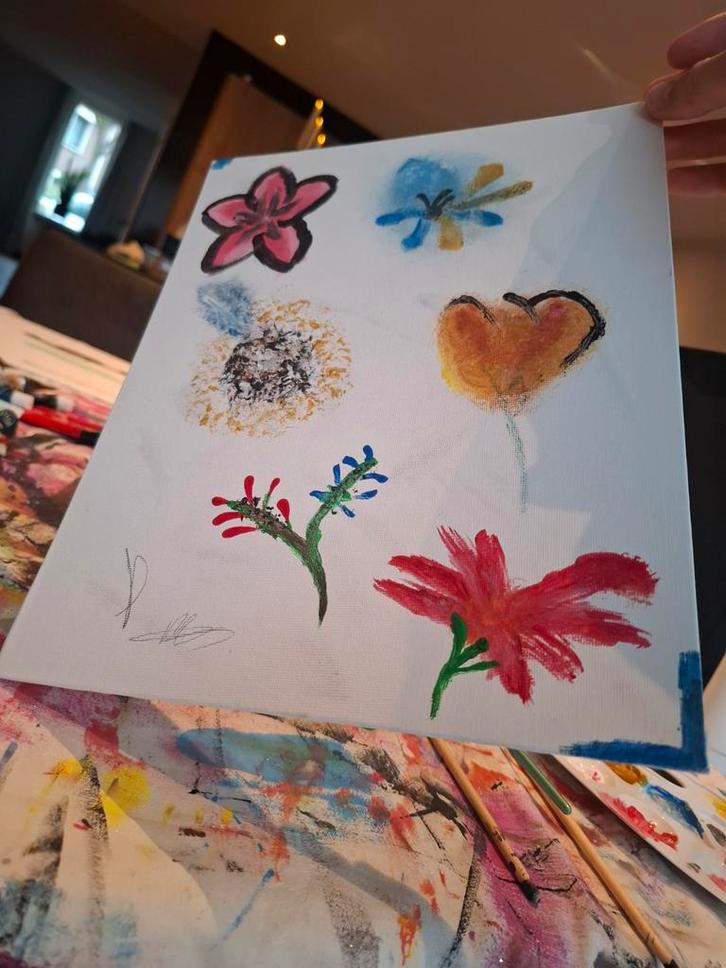 Bloementuin Schilderij, Antiek en Kunst, Kunst | Schilderijen | Klassiek, Ophalen of Verzenden