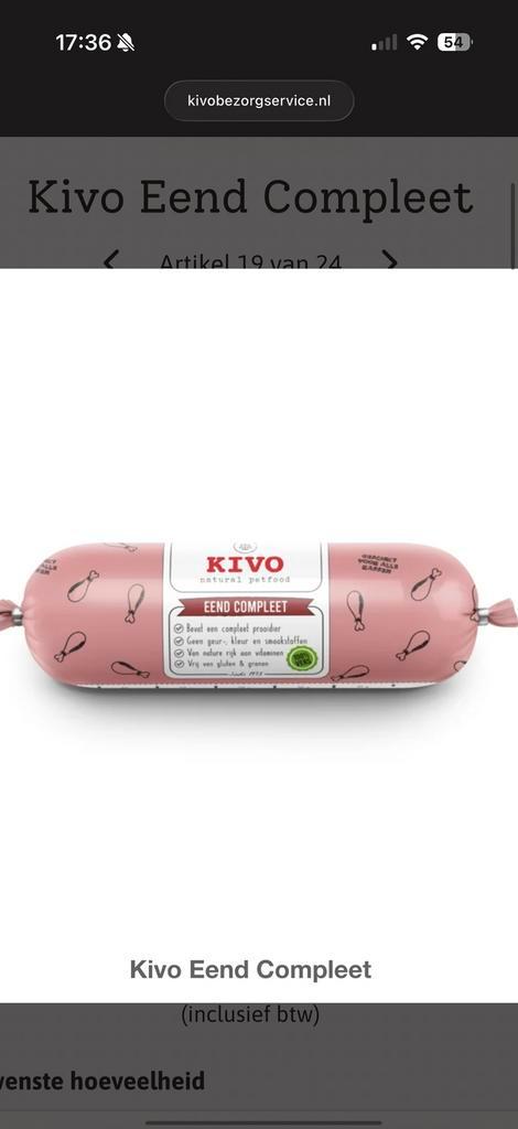 Kivo KVV (Koud Vers Vlees) 37x Eend & 1x Kip, Dieren en Toebehoren, Dierenvoeding, Hond, Ophalen