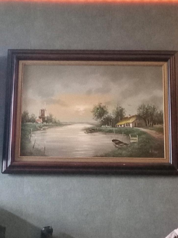 Schilderij van W. Kloos, Antiek en Kunst, Kunst | Schilderijen | Klassiek, Ophalen of Verzenden