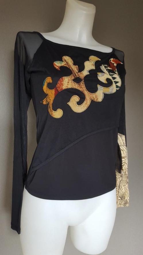 top Legatte Jeans (Save the Queen) - applicaties - II-S/M, Kleding | Dames, Tops, Zo goed als nieuw, Maat 36 (S), Zwart, Lange mouw