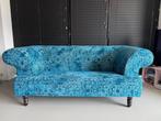blauwe tweezits bank & poef Dutch Seating Compagny, Huis en Inrichting, Ophalen, Minder dan 75 cm, 150 tot 200 cm, Tweepersoons