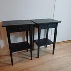 2 zwarte nachtkastjes, Huis en Inrichting, Slaapkamer | Nachtkastjes, Ophalen, Zo goed als nieuw, Minder dan 45 cm, Minder dan 55 cm