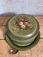 Prachtig antieke (koek)trommel met bloemendecor, Ophalen of Verzenden, Gebruikt, Overige