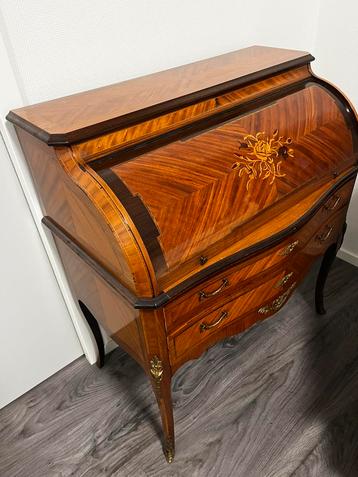 Secretaire Franse Louis Quinze stijl, ingelegd hout, bureau beschikbaar voor biedingen