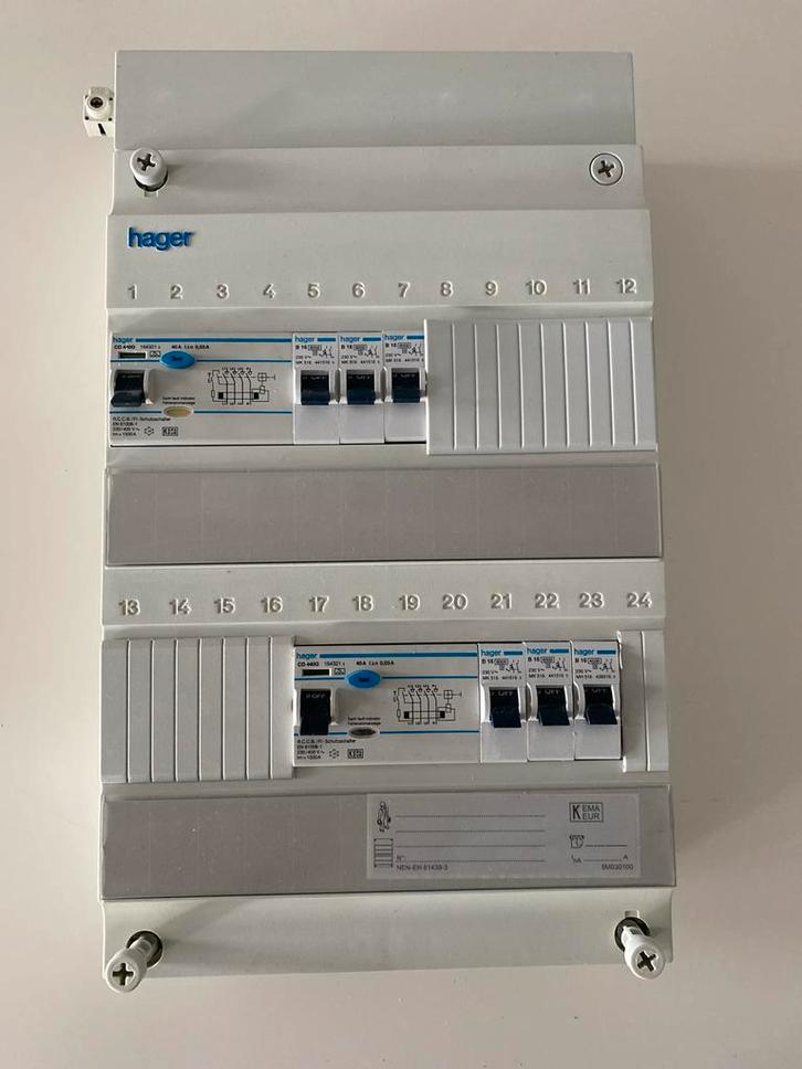 Hager 1/3 fase groepenkast, Doe-het-zelf en Verbouw, Elektra en Kabels, Gebruikt, Schakelaar, Ophalen of Verzenden