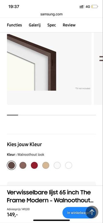 Samsung The Frame 65" Lijst - Walnoothout beschikbaar voor biedingen
