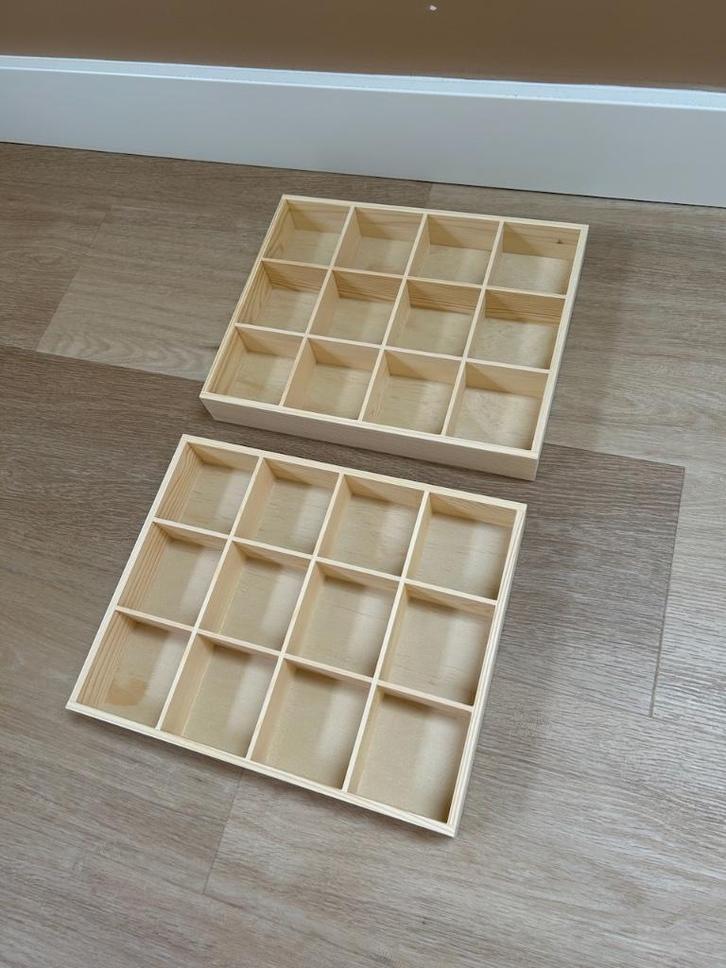 *NIEUW!* 2 houten sorteerbakken, Grapat / TickiT, 27 x 34 cm, Doe-het-zelf en Verbouw, Kratten en Dozen, Nieuw, Doos, Minder dan 50 cm