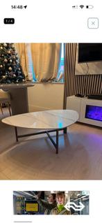 Marmer hoogglans salon tafel, Ophalen, 100 tot 150 cm, 50 tot 100 cm, Zo goed als nieuw