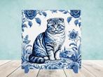 Scottish Fold Delfts Blauwe tegel incl houder, Ophalen of Verzenden, Nieuw