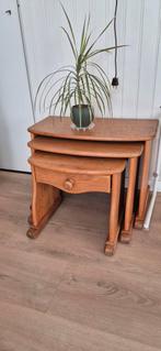 eikenhouten tafelsetje, Ophalen, Gebruikt, Rechthoekig, Hout