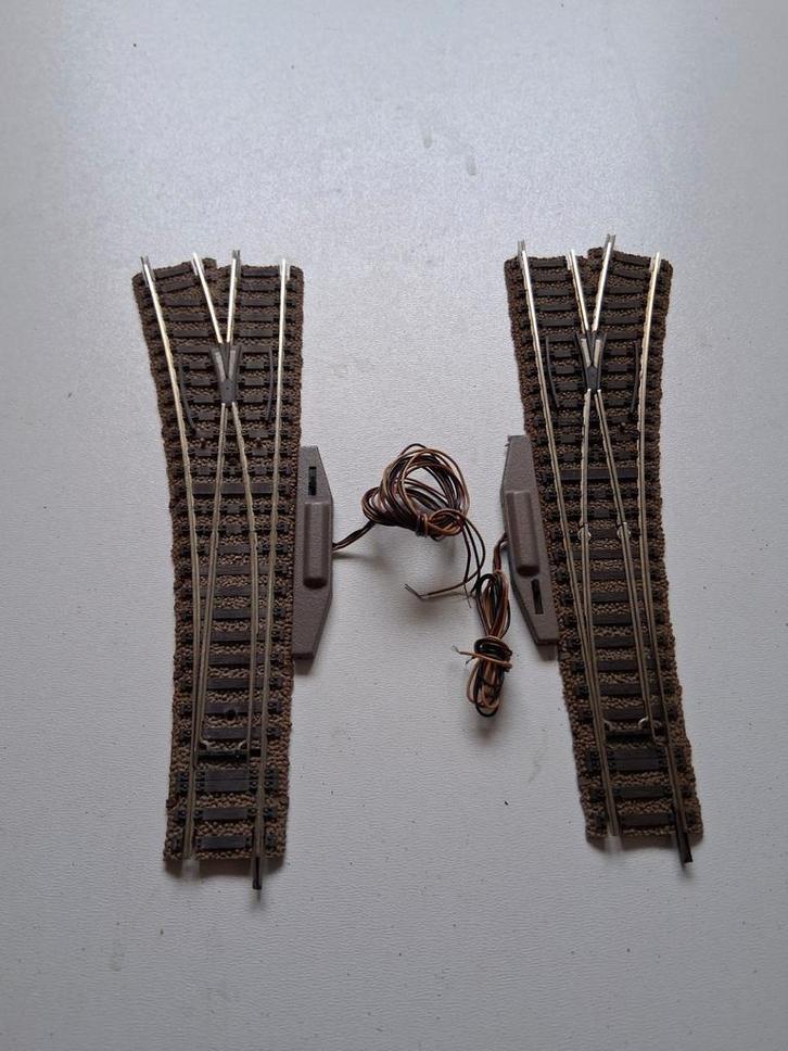 paar fleischmann wissels 6140 met elektrische aandrijving, Hobby en Vrije tijd, Modeltreinen | H0, Zo goed als nieuw, Rails, Gelijkstroom