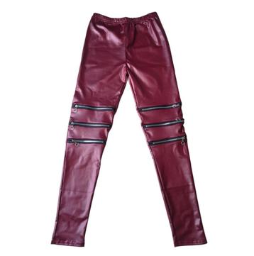 Rode legging met ritsen broek sexy dames vrouwen stretch beschikbaar voor biedingen