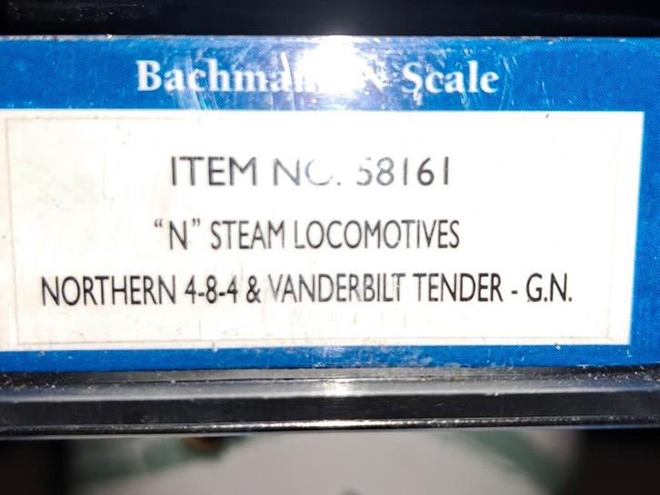 Bachmann Northern 4-8-4 met Vanderbilt Tender, Hobby en Vrije tijd, Modeltreinen | N-Spoor, Zo goed als nieuw, Locomotief, Gelijkstroom