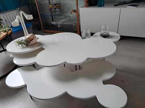 Salontafel set clouds hoogglans wit, Huis en Inrichting, Tafels | Salontafels, Gebruikt, Minder dan 50 cm, 50 tot 100 cm, 100 tot 150 cm