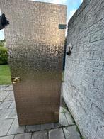 Jaren 70 binnen/buitendeur getint glas, Gebruikt, Ophalen of Verzenden, 200 tot 215 cm, Glas