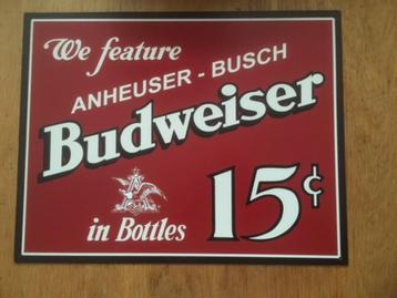 Budweiser bier reclameplaat beschikbaar voor biedingen