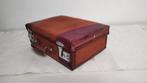 K583 Mini koffer van leder en canvas in zeer goede staat, Overige materialen, Onbekend, Minder dan 50 cm, Ophalen of Verzenden