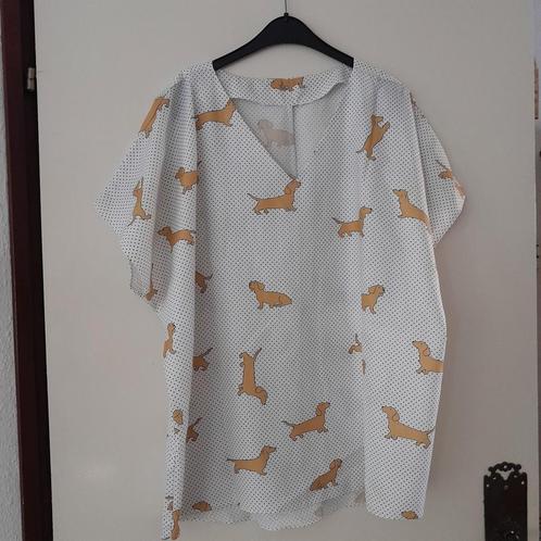 Teckel-shirt maat XL / XXL  1,25 euro, Kleding | Dames, Blouses en Tunieken, Zo goed als nieuw, Maat 46/48 (XL) of groter, Ophalen of Verzenden