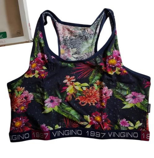 Mooie NIEUWE! VINGINO racer top Flower maat XXL-164/176., Kinderen en Baby's, Kinderkleding | Maat 164, Nieuw, Meisje, Nacht- of Onderkleding