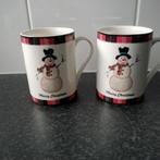 2 boltze kerst mokken sneeuwpoppen, Huis en Inrichting, Keuken | Servies, Ophalen of Verzenden, Zo goed als nieuw, Overige stijlen