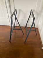2 stuks Ikea  Lerberg tafelpoten  schragen donker grijs, Ophalen of Verzenden, Rond, 50 tot 100 cm