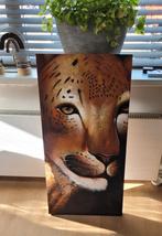 Canvas schilderij tijger 50 x 100 cm, Schilderij, Ophalen of Verzenden, Zo goed als nieuw, 75 cm of meer