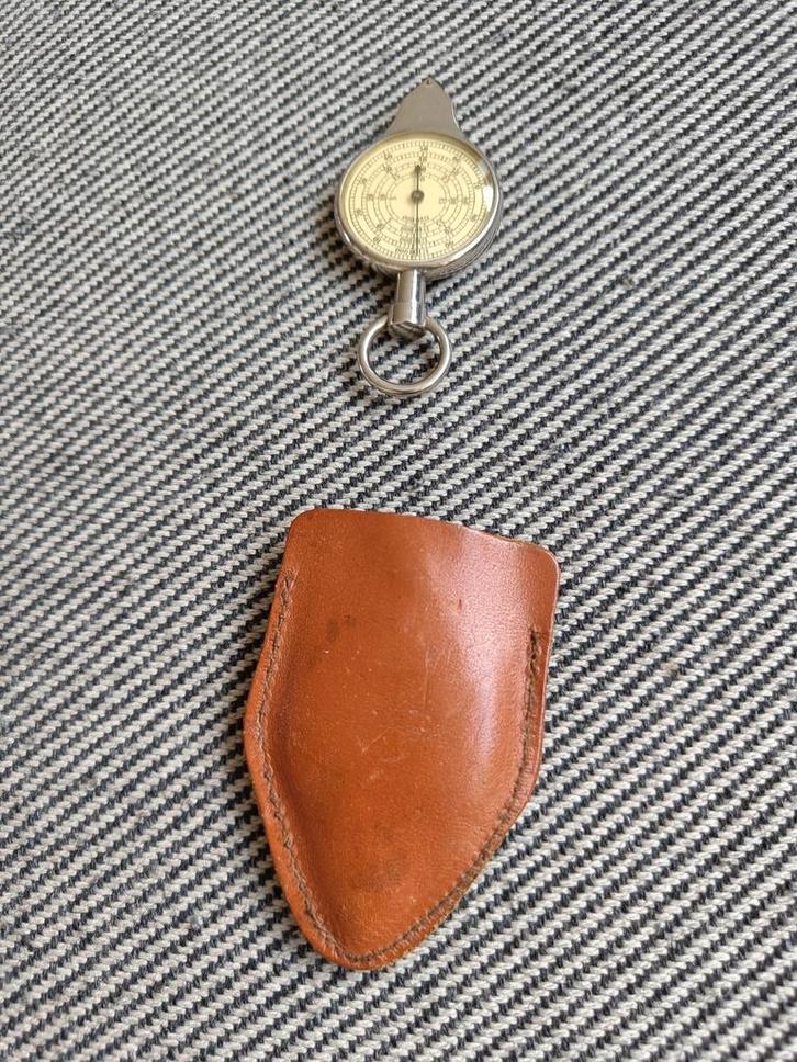 Vintage Curvimeter met leren etui, Antiek en Kunst, Antiek | Gereedschap en Instrumenten, Ophalen of Verzenden