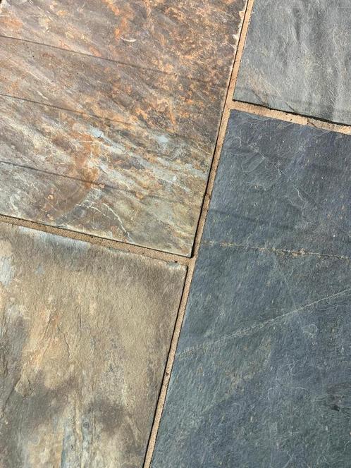 Terrastegels Mongoolse lei, Rusty Slate, Tuin en Terras, Tegels en Klinkers, Gebruikt, Terrastegels, Natuursteen, 10 m² of meer