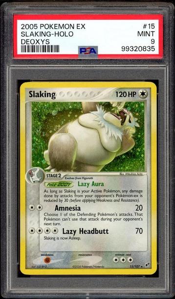 Slaking Holo PSA 9 - 15/107 EX Deoxys 2005 beschikbaar voor biedingen