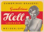 oud bieretiket Duitsland #40 : Gambrinus Weiden, Verzamelen, Biermerken, Verzenden, Nieuw, Overige typen, Overige merken