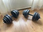 Halterset   Merk physionics schijven, Sport en Fitness, Fitnessmaterialen, Ophalen, Zo goed als nieuw, Halterset