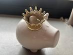 Oink spaarvarken spaarpot gouden kroontje, Ophalen of Verzenden, Gebruikt, Steen, Aardewerk of Keramiek, Dier