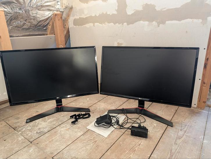 LG 24MP59G-P 24 inch Gaming Monitor - 75Hz (2stuks), Computers en Software, Monitoren, Gebruikt, 61 t/m 100 Hz, Gaming, IPS, Full HD