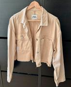 Zara light yellow cropped denim jacket size S, Kleding | Dames, Ophalen, Zara, Geel, Zo goed als nieuw