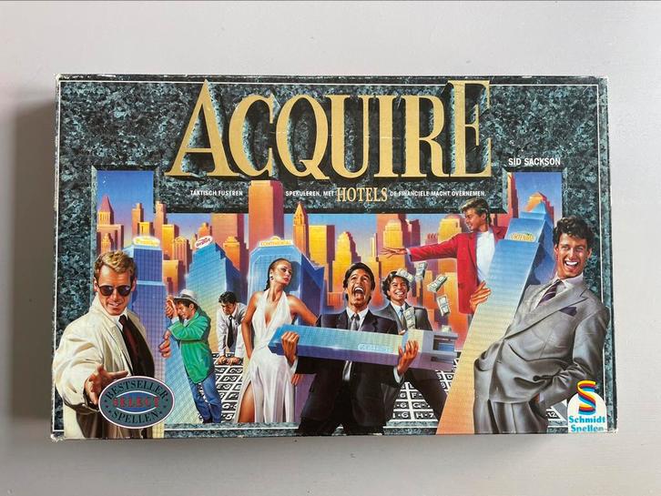 Acquire (Schmist spiele, 1993), Hobby en Vrije tijd, Gezelschapsspellen | Bordspellen, Zo goed als nieuw, Een of twee spelers