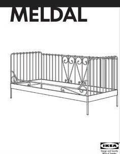 IKEA eenpersoonsbed, Huis en Inrichting, Slaapkamer | Bedden, Gebruikt, Eenpersoons, 90 cm, 200 cm, Metaal, Zwart, Ophalen of Verzenden