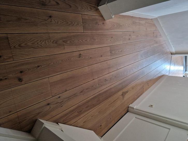 Vloer, Doe-het-zelf en Verbouw, Vloerdelen en Plavuizen, Gebruikt, Parket, Hout, 150 cm of meer, 10 tot 30 cm, 10 m² of meer, Ophalen