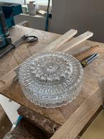 Vintage glazen plafondlamp, Ophalen, Gebruikt, Glas