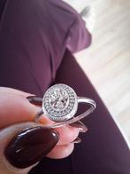 14 karaat witgouden ring met diamanten, Wit, Ophalen of Verzenden, Dame, Goud