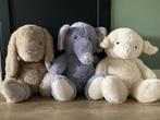 Drie grote knuffels nieuw konijn olifant lammetje, Ophalen of Verzenden, Nieuw, Overige typen