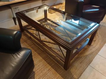 Mooie Antieke Salontafel met Glasplaat. beschikbaar voor biedingen