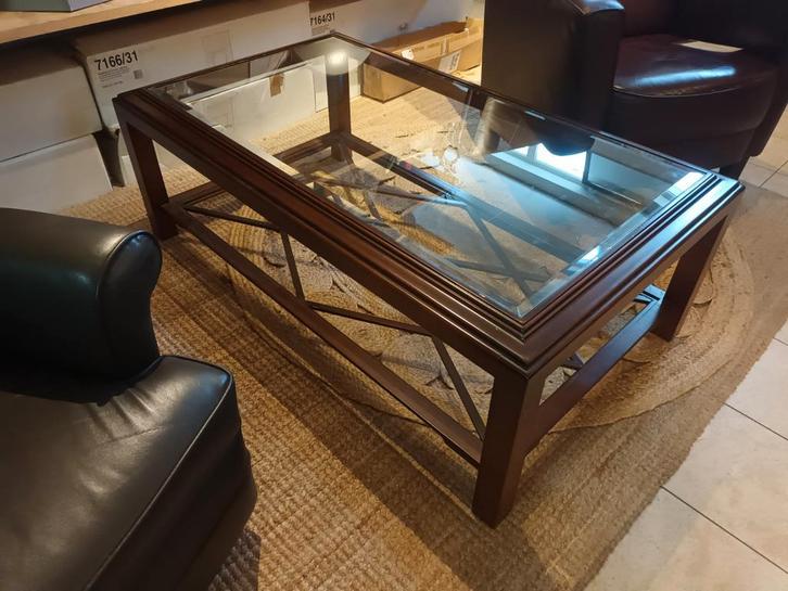 Mooie  Salontafel met Glasplaat., Antiek en Kunst, Antiek | Meubels | Tafels, Ophalen