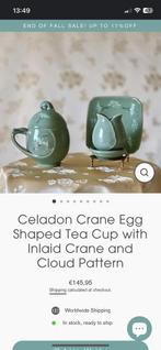 Celadon kraanvogel thee servies. Koreaans, Ophalen of Verzenden