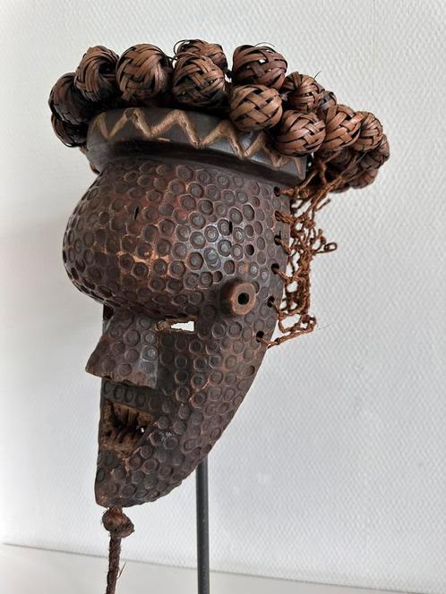 Antiek Salampasu Mukinka masker privé collectie Matadi 1940, Antiek en Kunst, Kunst | Niet-Westerse kunst, Ophalen of Verzenden