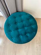 Turquoise ronde poef met opbergruimte, Huis en Inrichting, Minder dan 50 cm, Rond, Ophalen of Verzenden, Zo goed als nieuw